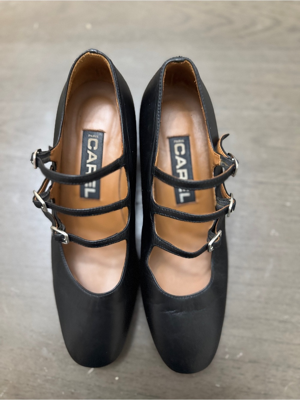 C’AREL PARIS Black leather Mary Jane pumps - Picture 4 of 12